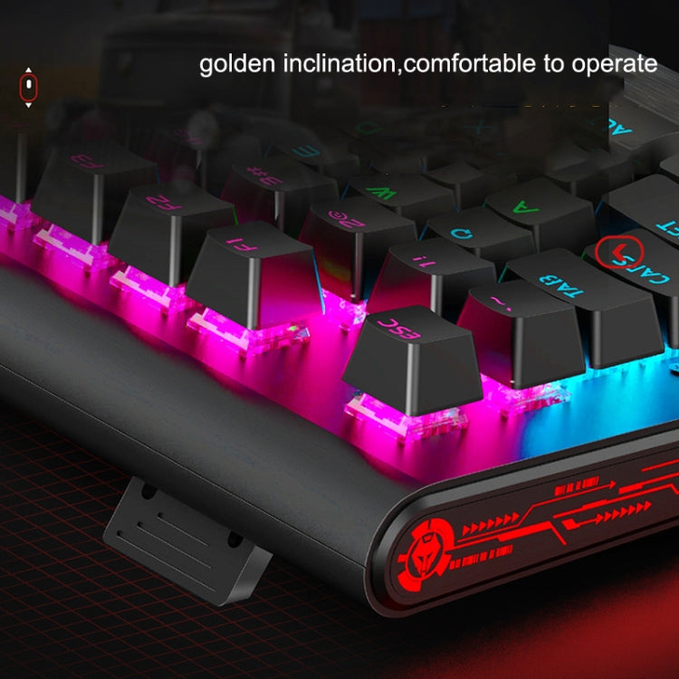 LANGTU K1000 104 Keys Luminous Wired Keyboard, Cable Length: 1.5m(Black Black Shaft Mixed Light) - Wired Keyboard by LANGTU | Online Shopping UK | buy2fix
