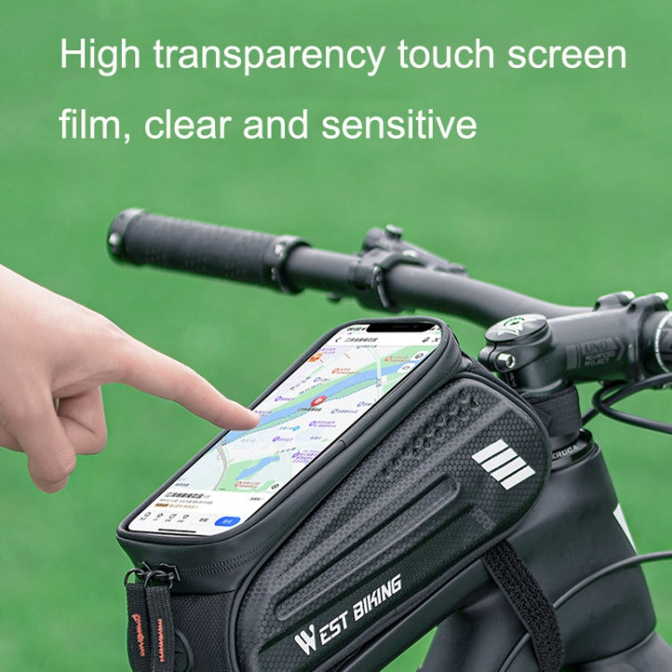 WEST BIKING Bicycle Hard Shell Front Beam Bag Mobile Phone Touch Screen Saddle Bag(Black) - Bicycle Bags by WEST BIKING | Online Shopping UK | buy2fix