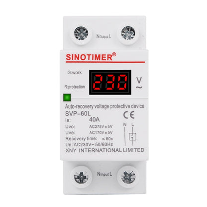 SINOTIMER 220V LED Digital Display Delay Automatic Reset Under-voltage Protector(SVP-60L) - Other Tester Tool by SINOTIMER | Online Shopping UK | buy2fix