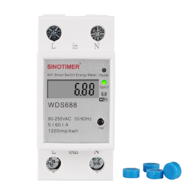 SINOTIMER WDS688 Smart WiFi Single-Phase Power Meter Mobile APP Home Rail Meter 5-60A 230V - Consumer Electronics by SINOTIMER | Online Shopping UK | buy2fix