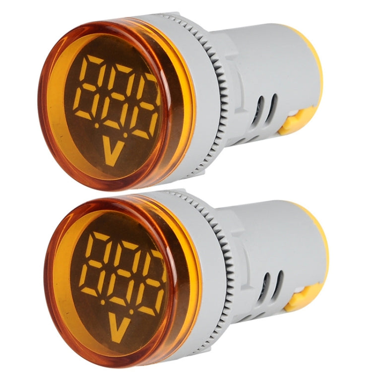 2 PCS DC Voltage Signal Indicator 22mm Round 6-100V Universal Voltmeter(ST16VD-05 Yellow) - Consumer Electronics by SINOTIMER | Online Shopping UK | buy2fix