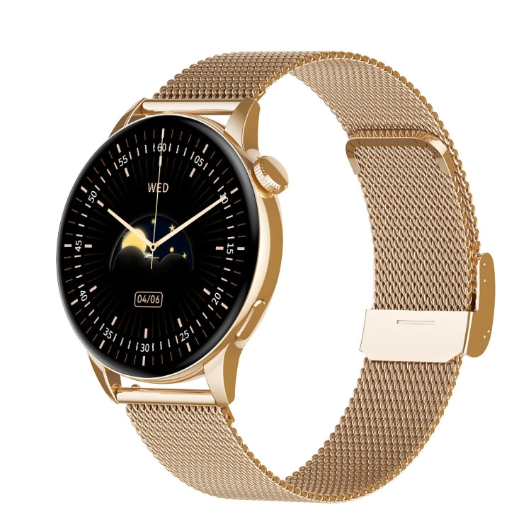 HD1 1.3 Inch AMOLED Screen Smart Watch with NFC Function(Gold Steel+Silicone Strap) - Smart Wear by buy2fix | Online Shopping UK | buy2fix