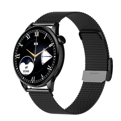 HD1 1.3 Inch AMOLED Screen Smart Watch with NFC Function(Black Steell+Silicone Strap) - Smart Wear by buy2fix | Online Shopping UK | buy2fix