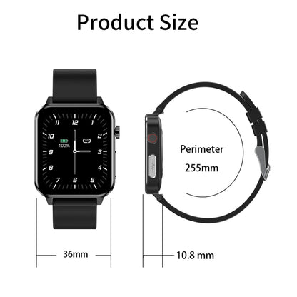 LOANIY E86 1.7 Inch Heart Rate Monitoring Smart Bluetooth Watch, Color: Black Leather - Smart Wear by LOANIY | Online Shopping UK | buy2fix