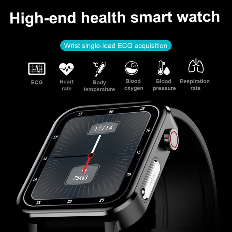 LOANIY E86 1.7 Inch Heart Rate Monitoring Smart Bluetooth Watch, Color: Black Leather - Smart Wear by LOANIY | Online Shopping UK | buy2fix