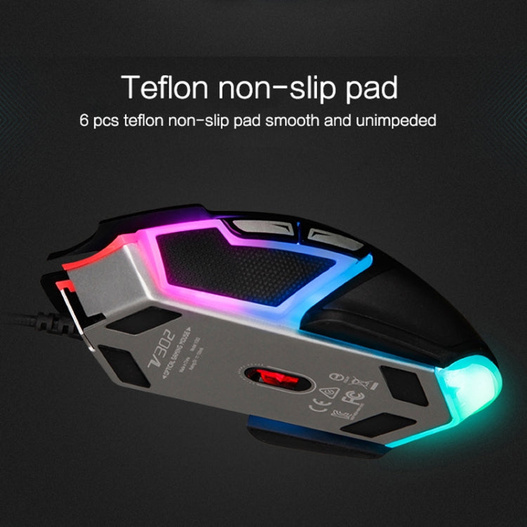 Rapoo V302 7 Keys Color RGB Gaming Wired Mouse, Cable Length: 1.8m(Black) - Wired Mice by Rapoo | Online Shopping UK | buy2fix