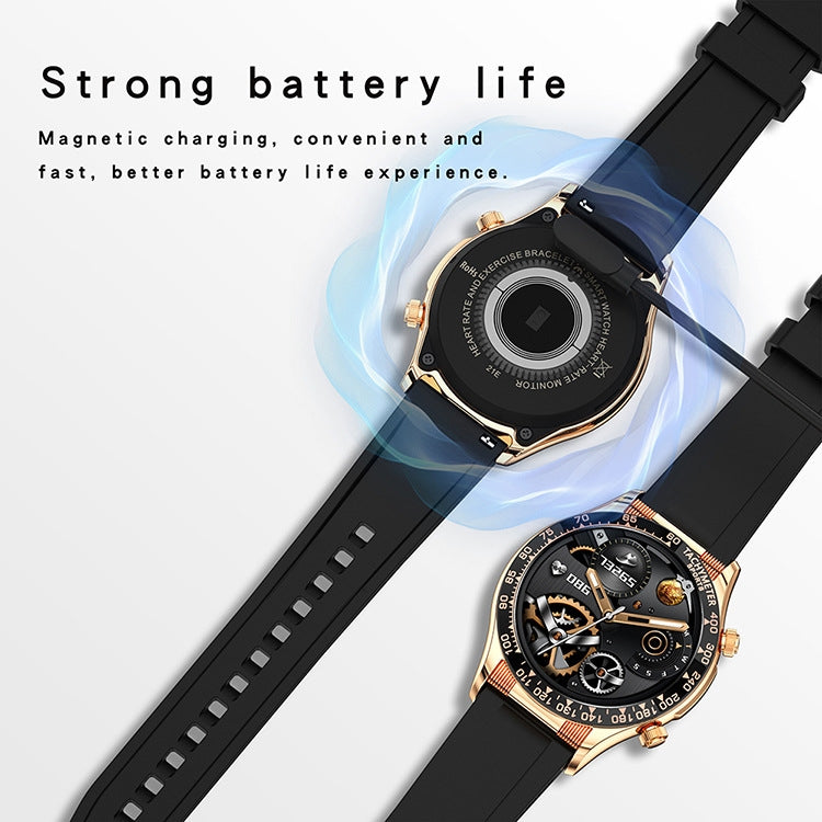 LOANIY E18 Pro Smart Bluetooth Calling Watch with NFC Function, Color: Gold Silicone - Smart Watches by LOANIY | Online Shopping UK | buy2fix