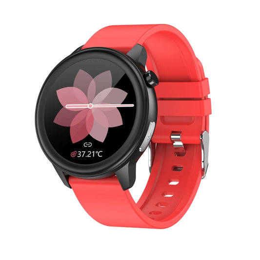 LOANIY E80 1.3 Inch Heart Rate Detection Smart Watch, Color: Red Silicone - Smart Wear by LOANIY | Online Shopping UK | buy2fix