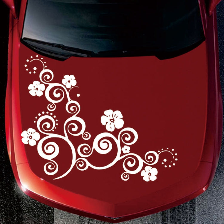 D-908 Summer Flower Totem PVC Car Hood Sticker(Yellow) - In Car by buy2fix | Online Shopping UK | buy2fix