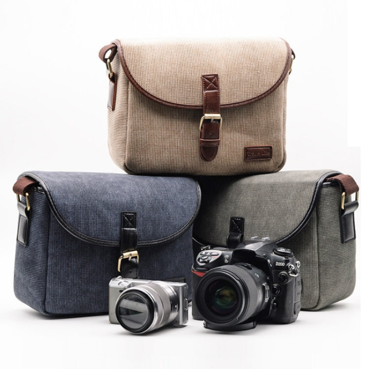 Casual SLR Camera Canvas Crossbody Bag(Gray) - Camera Accessories by buy2fix | Online Shopping UK | buy2fix