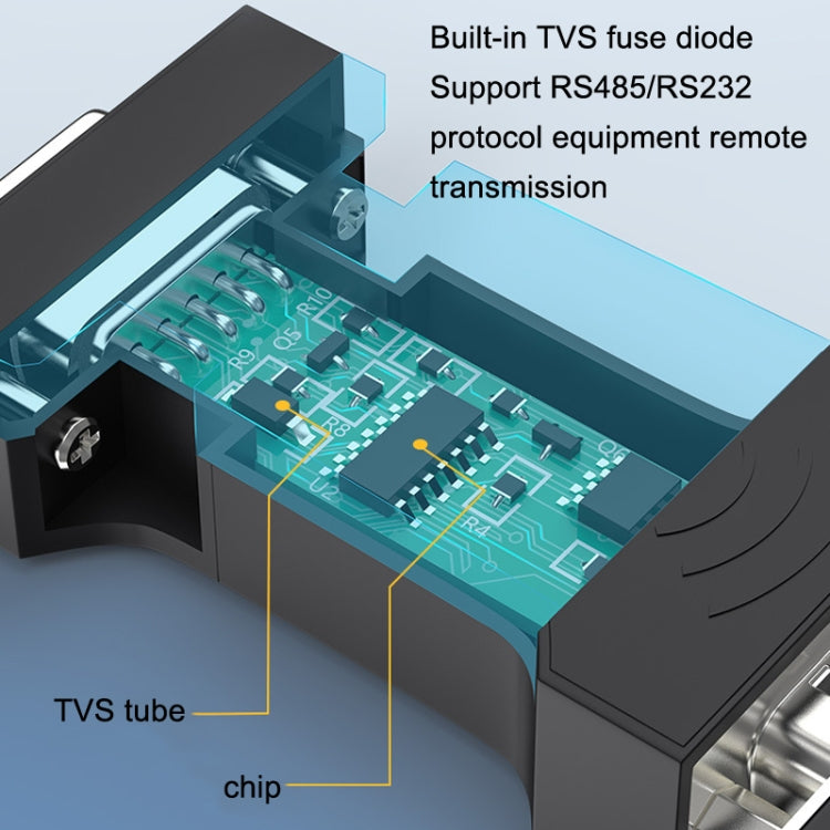 DTECH DT-9000 Passive Bidirectional RS232 To RS485 Serial Communication Protocol Module Converter - RS485 / RS232 Series by DTECH | Online Shopping UK | buy2fix