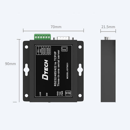 DTECH IOT9031 RS232/485/422 To TCP 3 In 1 Serial Server, CN Plug - RS485 / RS232 Series by buy2fix | Online Shopping UK | buy2fix