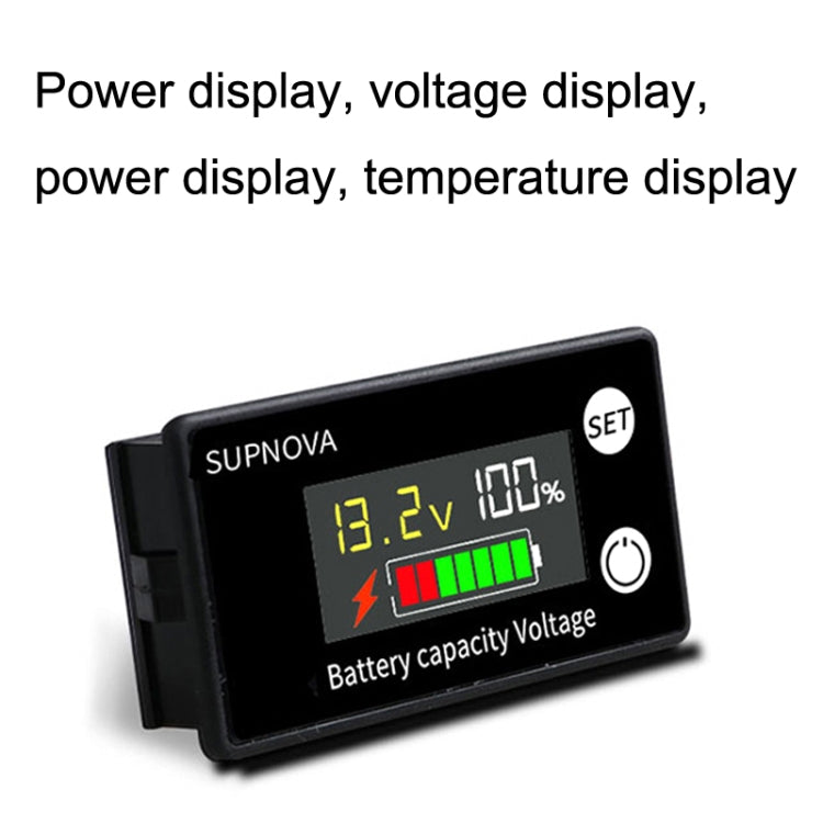 SUPNOVA LCD Color Screen DC Voltmeter Lithium Storage Battery Meter, Style: Alarm + Temperature Type - Consumer Electronics by SUPNOVA | Online Shopping UK | buy2fix