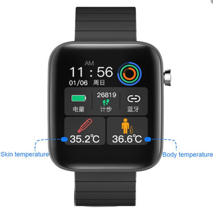 T68 1.54 Inch Body Temperature Monitoring Smart Watch with Flashlight Function(Black) - Smart Wear by buy2fix | Online Shopping UK | buy2fix