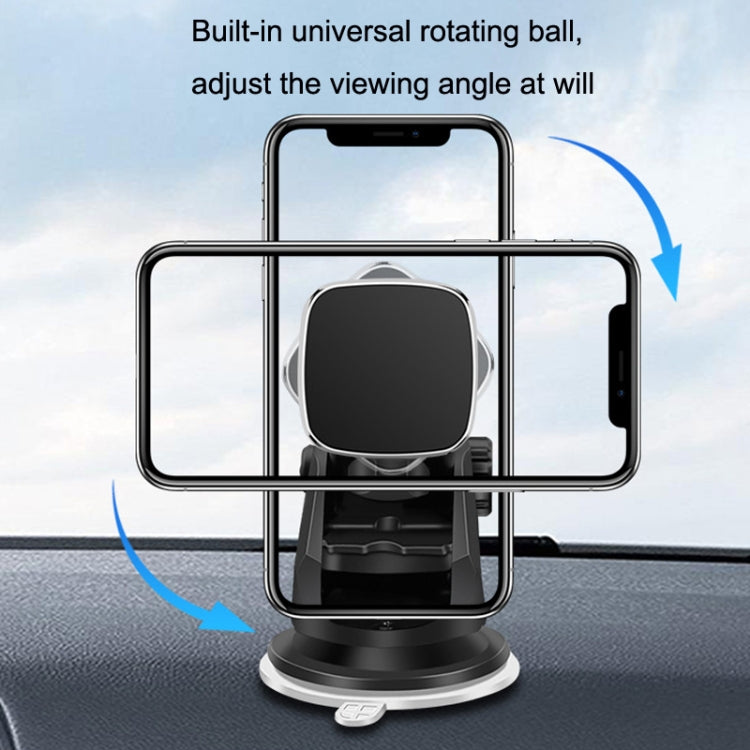 Telescopic Suction Cup Magnetic Suction Car Navigation Desktop Phone Bracket(Black) - In Car by buy2fix | Online Shopping UK | buy2fix