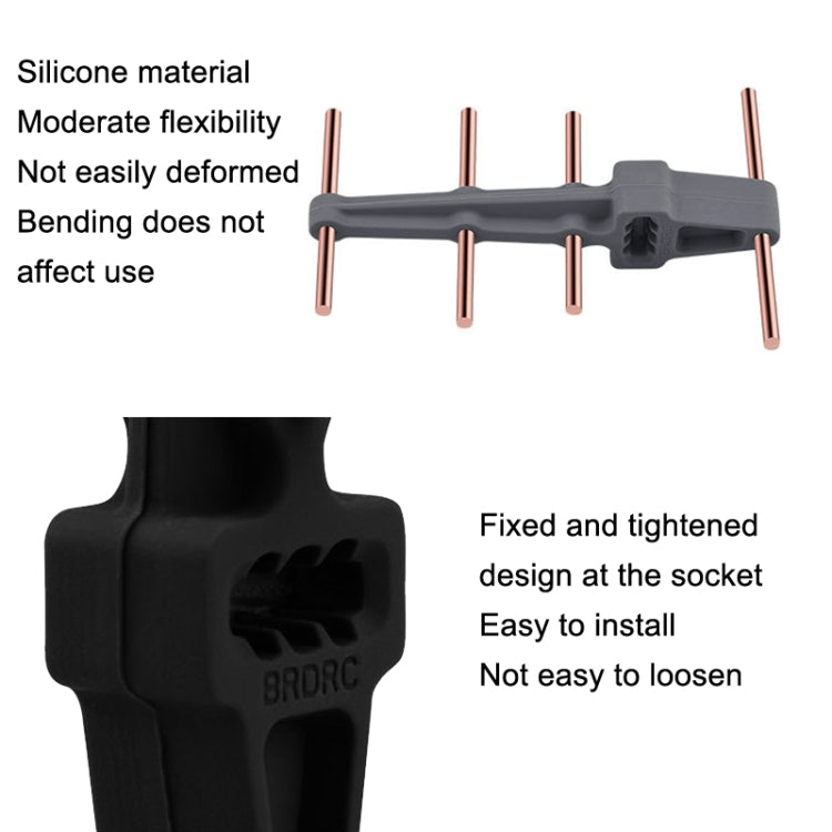 BRDRC Remote Control Eight Wood Antenna Signal Enhancer Suitable For DJI FPV Combo(Gray Red Copper) - DJI & GoPro Accessories by BRDRC | Online Shopping UK | buy2fix