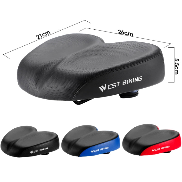 WEST BIKING Bicycle Widened And Comfortable Shock Absorbing Saddle(Black Blue) - Bicycle Saddle by WEST BIKING | Online Shopping UK | buy2fix