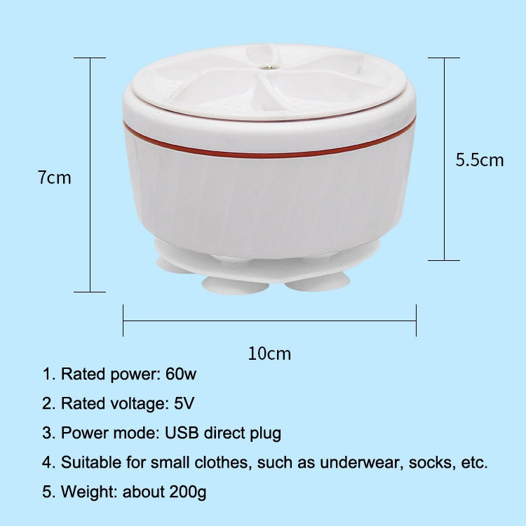 Mini Ultrasonic Spin Washer Turbo Portable Cleaner(White) - Home & Garden by buy2fix | Online Shopping UK | buy2fix