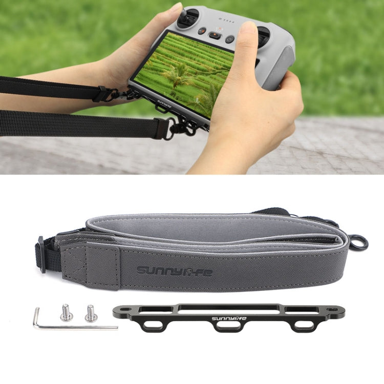 Sunnylife MM3-GS389 For Mini 3 Pro DJI RC with Screen Remote Control Leather Lanyard(Black Gray) - Others by Sunnylife | Online Shopping UK | buy2fix