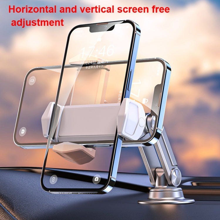 Aluminum Alloy Rotatable Lift Mobile Phone Holder Car Holder,Style: Clip Type Silver - In Car by buy2fix | Online Shopping UK | buy2fix