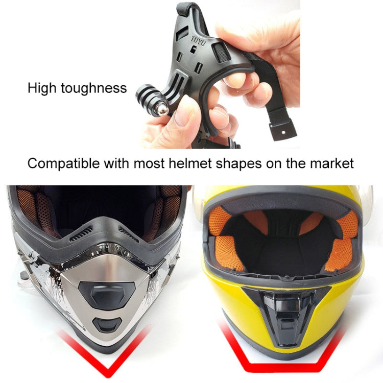 TUYU Motorcycle Helmet Chin Action Camera Mobile Phone Mounting Bracket Black Bracket+Mobile Phone Clip - Helmet Mount by TUYU | Online Shopping UK | buy2fix