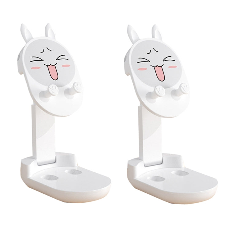 2PCS Mobile Phone Bracket Desktop Cute Cartoon Tablet Live Broadcast Bracket, Style: Rabbit Ear (White) - Desktop Holder by buy2fix | Online Shopping UK | buy2fix