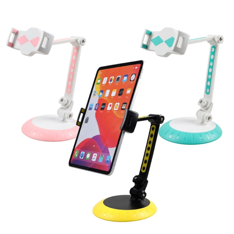 CJ-010 Rotating Desktop Tablet Bracket Foldable Online Learning Support Bracket(Pink White) - Desktop Holder by buy2fix | Online Shopping UK | buy2fix