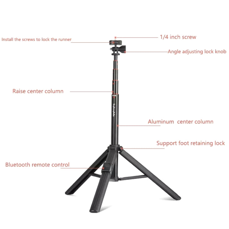 QingZhuangShiDai ZP100 Aluminum Alloy Floor Phone Stand Live Bluetooth Phone Selfie Stick - Selfie Sticks by Qingzhuangshidai | Online Shopping UK | buy2fix