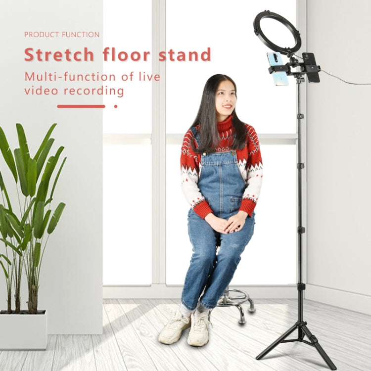 QingZhuangShiDai ZP100B Aluminum Alloy Floor Phone Stand Live Bluetooth Phone Selfie Stick - Selfie Sticks by Qingzhuangshidai | Online Shopping UK | buy2fix