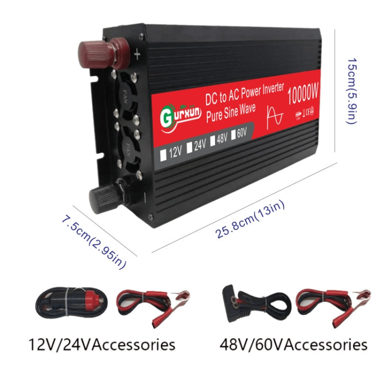 Gurxun HZ1500-10000 Sine Wave 10000W Inverter Power Converter, Specification: 24V To 220V -  by Gurxun | Online Shopping UK | buy2fix