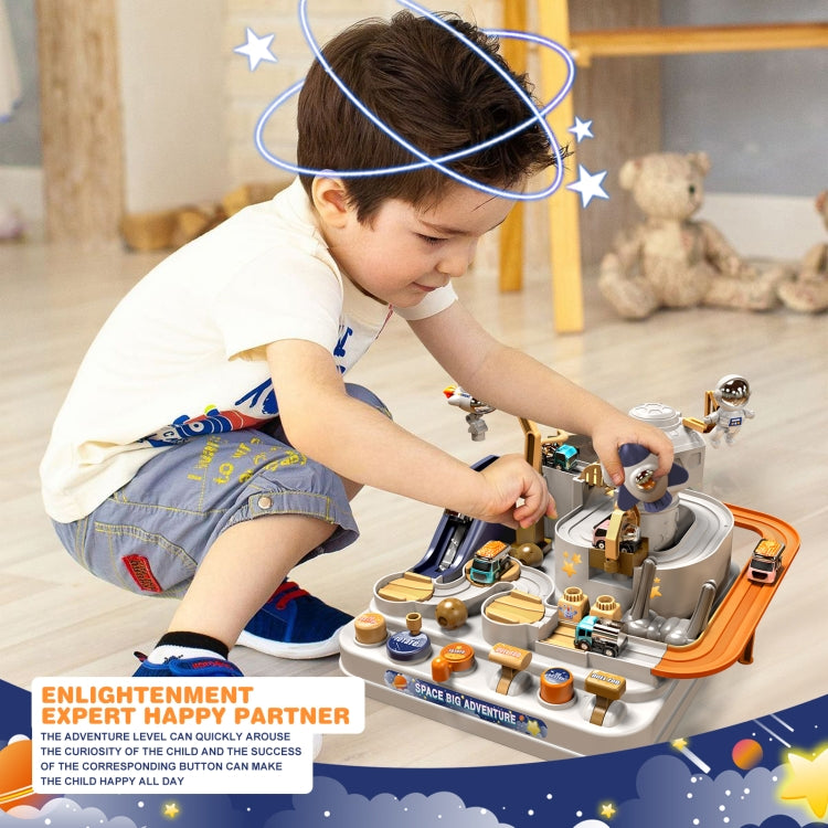 Space Rocket Rail Car Train Track Toys for Kids  Mechanical Adventure ,Style: Rocket Model With 3 Vehicles - Model Toys by buy2fix | Online Shopping UK | buy2fix