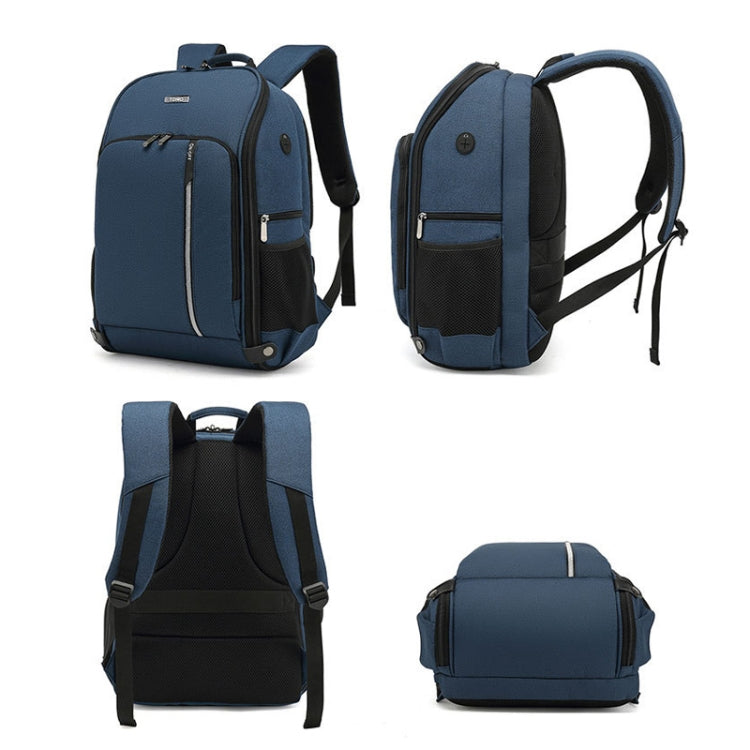 TONO LED Light SLR Digital Camera Backpack With USB Port(Blue) - Backpack by TONO | Online Shopping UK | buy2fix