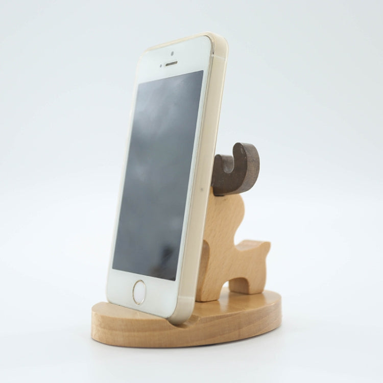 Wooden Mobile Phone Bracket Beech Lazy Mobile Phone Holder,Style: Little Deer With Antlers - Desktop Holder by buy2fix | Online Shopping UK | buy2fix