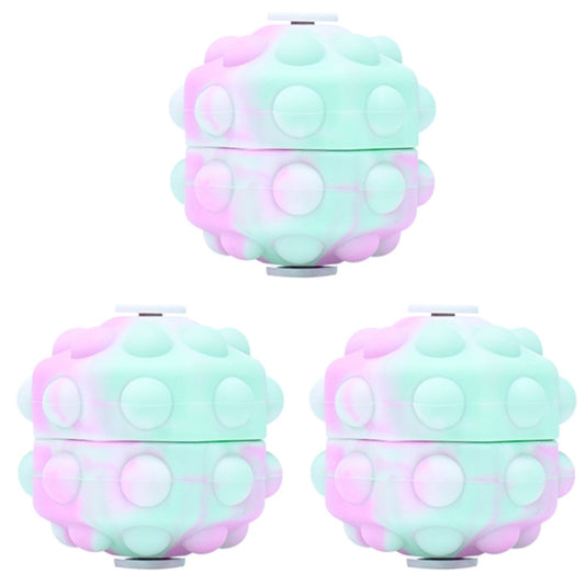 3 PCS Rotating Glowing Octagonal Silicone Ball Educational Toys, Specification: Glow 4 Seconds(Pink Green) - Squeeze Toys by buy2fix | Online Shopping UK | buy2fix