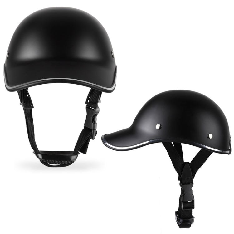 BSDDP A0344 Motorcycle Helmet Riding Cap Winter Half Helmet Adult Baseball Cap(Dumb Black) - In Car by BSDDP | Online Shopping UK | buy2fix
