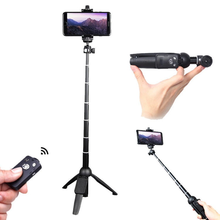 YUNTENG 9928N Mobile Phone Selfie Rod Tripod With Bluetooth Remote Control(23-120cm Black) - Selfie Sticks by YUNTENG | Online Shopping UK | buy2fix