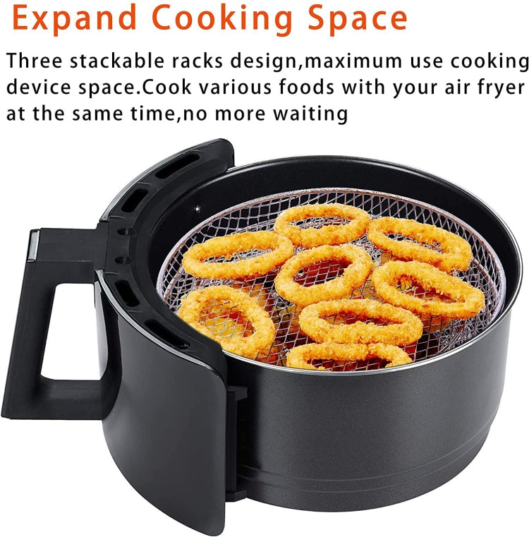 Air Fryer Accessories 8-inch Three Layer Round Grill Steam Rack - Home & Garden by buy2fix | Online Shopping UK | buy2fix