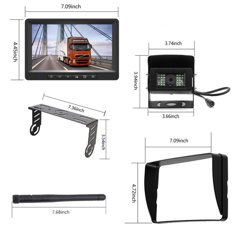 K0205 7 inch Digital Wireless Car Display Night Vision Reverse Camera Screen(Single Camera) - In Car by buy2fix | Online Shopping UK | buy2fix