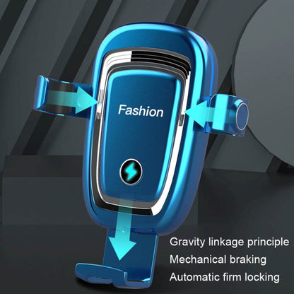 S19 15W Gravity Car Phone Wireless Charging Stand(Blue) - In Car by buy2fix | Online Shopping UK | buy2fix