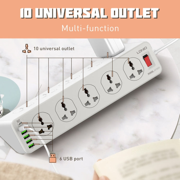 LDNIO SC10610 30W 10+6 Ports Multifunctional Travel Home Office Fast Charging Socket, Spec: UK Plug - Consumer Electronics by LDNIO | Online Shopping UK | buy2fix