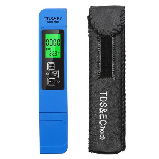 Backlight Model TDS & EC Water Quality Test Pen Meter Conductivity Test Pen(Blue) - Consumer Electronics by buy2fix | Online Shopping UK | buy2fix