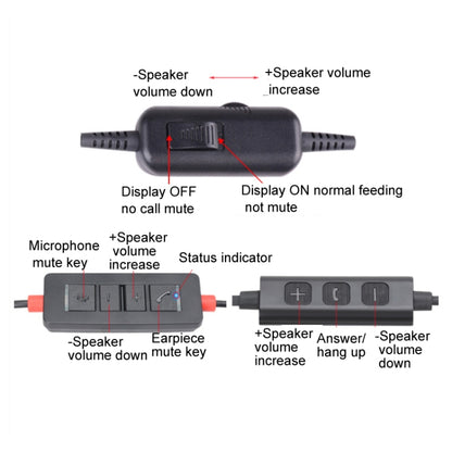 VT200D Double Ears Telephone Headset Operator Headset With Mic,Spec: Type-C With Answer Key - Consumer Electronics by buy2fix | Online Shopping UK | buy2fix