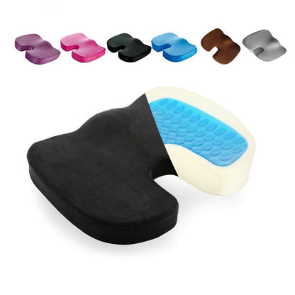 Office Gel Cushion Beauty Buttocks Anti-hemorrhoid Cushion(Super Soft Cloth Black) - Cushions & Pillows by buy2fix | Online Shopping UK | buy2fix