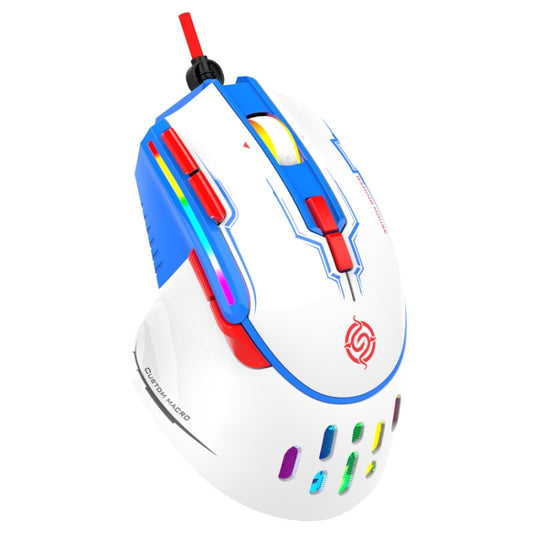 K-Snake Q15 9 Keys RGB Light Effect Wired Mechanical Mouse, Cable Length: 1.5m(White) - Wired Mice by K-Snake | Online Shopping UK | buy2fix