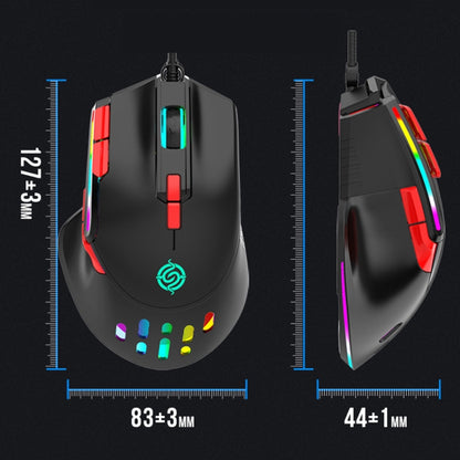 K-Snake Q15 9 Keys RGB Light Effect Wired Mechanical Mouse, Cable Length: 1.5m(Black) - Wired Mice by K-Snake | Online Shopping UK | buy2fix