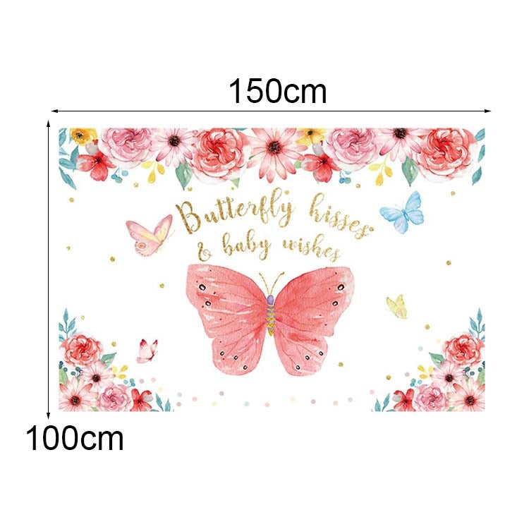 1.5m x 1m Butterfly Pattern Photography Backdrop Birthday Party Decoration Background Cloth(MDZ00555) - Camera Accessories by buy2fix | Online Shopping UK | buy2fix