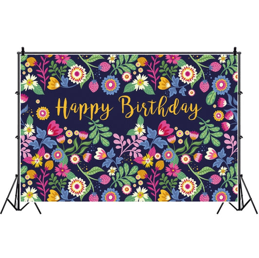 1.5m x 1m Flower Series Happy Birthday Party Photography Background Cloth(MSC00334) - Camera Accessories by buy2fix | Online Shopping UK | buy2fix