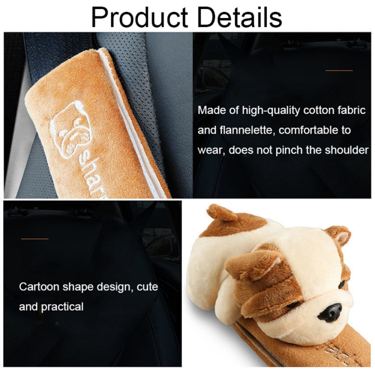 002 Cute Cartoon Thicked Seat Belt Anti-Strangled Protective Cushion, Length: 23cm (Beige Dog) - In Car by buy2fix | Online Shopping UK | buy2fix