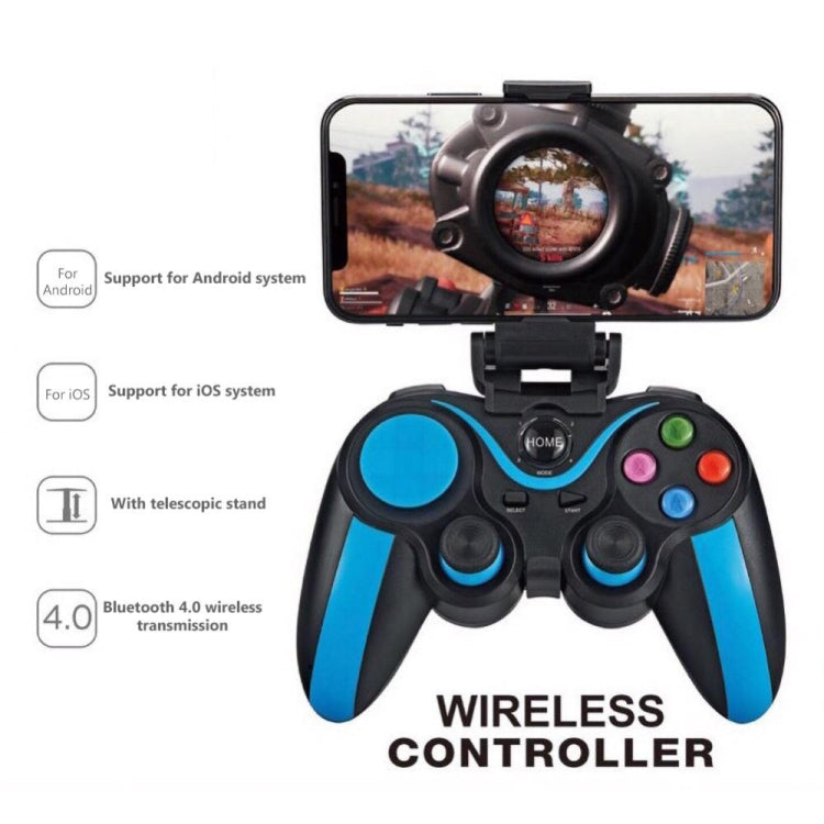 VR SHINECON S9 For Android/iOS Phones Wireless Bluetooth Direct Play Game Handle With Holder(Blue Black) - Gamepads by VR SHINECON | Online Shopping UK | buy2fix