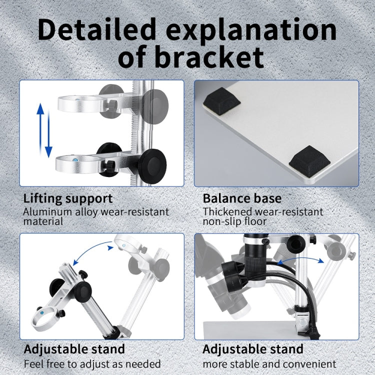 G1600 1-1600X Magnification 9 Inch Electron Microscope, Style: Without Battery UK Plug - Digital Microscope by buy2fix | Online Shopping UK | buy2fix